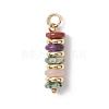 Natural Green Aventurine & Rose Quartz & Lemon Jade & Red Jasper & Jade & Synthetic Malachite & Brass Disc Pendants X-PALLOY-JF04941-2