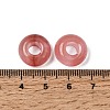 Cherry Quartz Glass European Large Hole Beads X-G-Q442-17-3