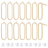 BENECREAT 10Pcs Hollow Oval Rack Plating Brass Stud Earring Findings KK-BC0013-46A-1
