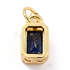 Real 18K Gold Plated Brass Inlaid Cubic Zirconia Charms X-ZIRC-L100-075G-05-4
