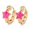 Brass Micro Pave Clear Cubic Zirconia Huggie Hoop Earrings EJEW-P187-C-2