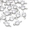 SHEGRACE Brass Pave Cubic Zirconia Flat Round Connector Charms XGRQ2O361-435A-P-1