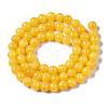 Natural Dyed Yellow Jade Gemstone Bead Strands X-G-R271-6mm-Y07-2