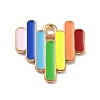 Rainbow Color Alloy Enamel Pendants ENAM-G208-14KCG-1