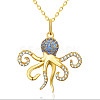 SHEGRACE Octopus 925 Sterling Silver Pendant Necklaces JN1001A-1