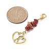 Valentine's Day Natural Red Jasper Chip Pendant Decorations HJEW-JM01330-4