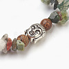 Natural Indian Agate and Wood Beads Stretch Bracelets BJEW-JB03859-06-2