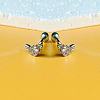 Angel Wing Heart 316L Surgical Stainless Steel Pave Cubic Zirconia Tongue Rings FS-WG901EE-03-1