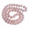 Electroplate Transparent Glass Beads Strands EGLA-N002-34B-C02-2