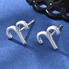 925 Sterling Silver Stud Earrings EJEW-K303-01S-01-1