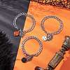 3Pcs 3 Colors Halloween Alloy Enamel Bat and Dyed Synthetic Turquoise Pumpkin Charm 304 Stainless Steel Bracelet Sets BJEW-JB12446-1
