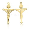 Nickel Free & Lead Free Golden Alloy Crucifix Cross Pendants for Easter Jewelry PALLOY-J219-056-NR-1