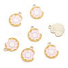 Light Gold Plated Alloy Enamel Pendants LS-ENAM-R136-29-1