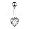 Clear Cubic Zirconia Belly Button Rings WG9960A-12-1