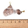 Brass & Natural Spiral Shell Pendants SHEL-Q029-27KCG-3