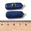 Natural Dyed Sesame Jasper Imitation Lapis Lazuli Pendants KK-Z137-04G-3