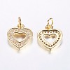 Long-Lasting Plated Brass Micro Pave Cubic Zirconia Charms X-ZIRC-F069-50G-2
