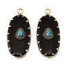 Natural Obsidian & Synthetic Turquoise Carved Pendants GG-CBA5963-02G-1