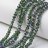 Electroplate Transparent Glass Beads Strands X-EGLA-A034-T4mm-Q04-1