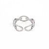 304 Stainless Steel Cable Chain Shape Open Cuff Ring for Women RJEW-S405-178P-2