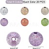Spray Painted Acrylic Beads ACRP-PH0001-03-WH-4