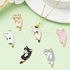 10Pcs 5 Style Printed Alloy Pendants ENAM-YW0003-61-5