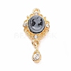 Alloy Cameo Oval Resin Pendants ENAM-M055-38G-02-1