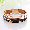 Two Tone Imitation Leather Multi-strand Bracelets for Women WGE2A7B-03-1