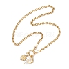 Round White Shell Pearl & 304 Stainless Steel Sun Moon Pendant Necklaces NJEW-JN05649-5