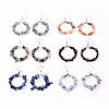 Natural & Synthetic Mixed  Gemstone Dangle Earrings EJEW-E255-D-1