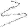 Non-Tarnish 304 Stainless Steel Cable Chain Necklace STAS-T040-PJ206-55-1