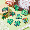 20Pcs 10 Styles Single Face Printed Clover Wood Big Pendants WOOD-CJ0001-80-5