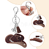 2Pcs 2 Styles PU & Rhinestone Keychains KEYC-GA0001-58-3