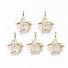 Brass Micro Pave Cubic Zirconia Pendants X-KK-S359-065-RS-1