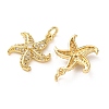 Brass Micro Pave Clear Cubic Zirconia Pendants CU-E003-18G-13-2