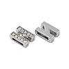 Alloy Initial Slide Charms with Grade A Rhinestones ALRI-R032-N-FF-3