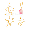 3Pcs 3 Styles Brass Pendant Cabochon Settings KK-PH0011-65-6