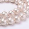 Wrinkle Textured Shell Pearl Beads Strands BSHE-E016-10mm-07-1