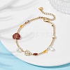 Glass Seed & Plastic Pearl Beaded Bracelet for Women BJEW-JB09687-4