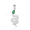 Brass Micro Pave Cubic Zirconia Pendants ZIRC-ZIRC-OY001-24-P-1