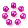 Spray Painted ABS Plastic Imitation Pearl Beads OACR-T015-05B-14-3