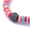 Handmade Polymer Clay Heishi Bead Stretch Bracelets BJEW-JB05097-04-2
