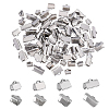 DICOSMETIC 240Pcs 4 Style 304 Stainless Steel Ribbon Crimp Ends STAS-DC0004-25-1