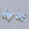 Transparent Spray Painted Glass Charms GLAA-T016-20-2