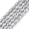 Opaque Solid Color Electroplate Glass Beads Strands EGLA-N013-P4mm-B05-1