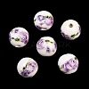 Floral Printed Porcelain Beads X-PORC-Q199-12mm-01-2