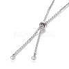 Adjustable 201 Stainless Steel Slider Necklaces MAK-L026-08A-P-1-2
