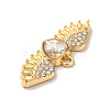 Rack Plating Alloy Rhinestone Charms PALLOY-O106-03G-02-3