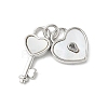 Brass Pave Natural White Shell Pendants KK-S522-15P-1