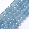 Natural White Jade Imitation Aquamarine Beads Strands X-G-F381-8mm-1
